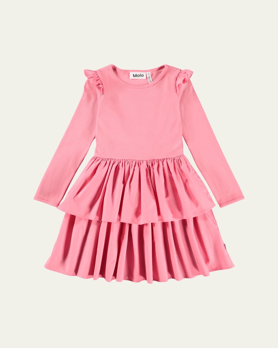 Girl's Cathi Long-Sleeve Dress, Size 7-14